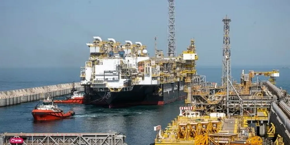 The FLNG unit Gimi has been moored against the breakwater at BP’s Greater Tortue Ahmeyim project on the Mauritania and Senegal maritime border.