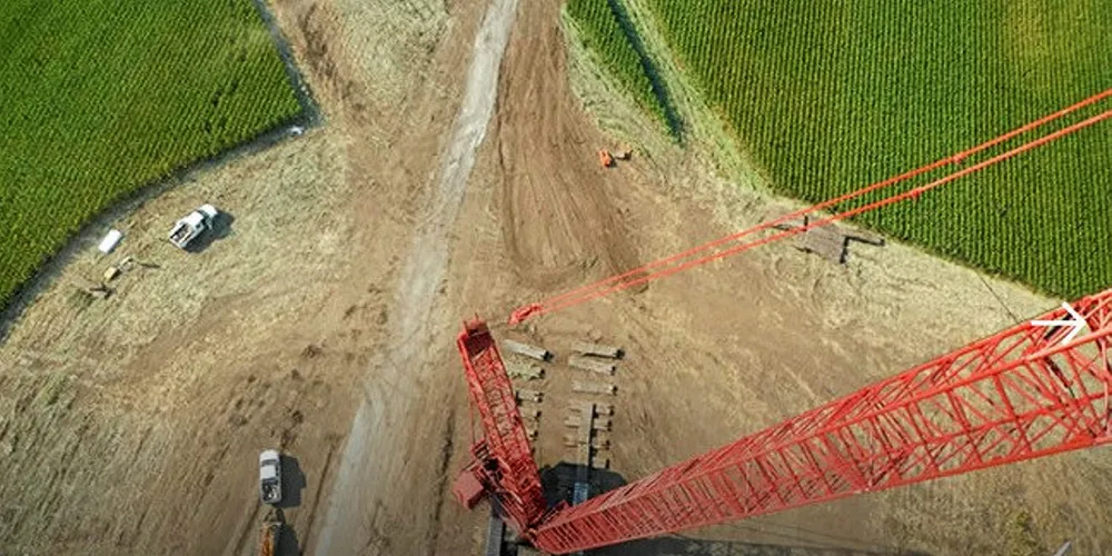 An Algonquin wind farm under construction.