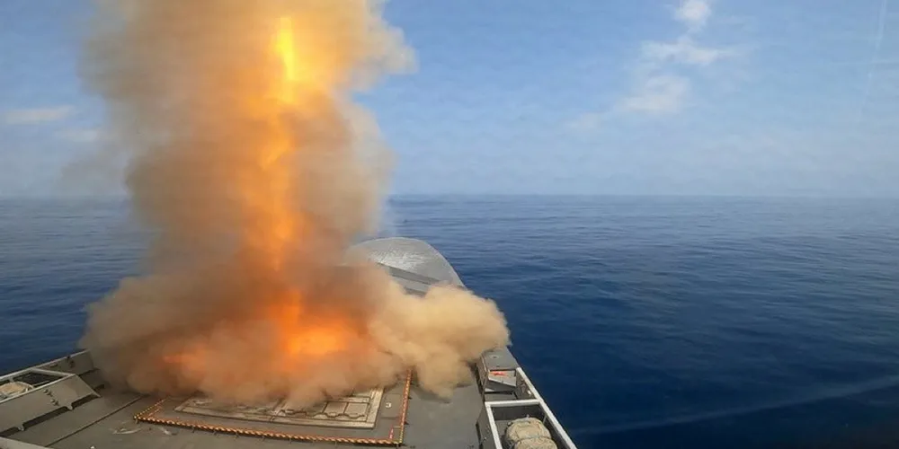 A French warship downs ballistic missile salvo in Red Sea in March 2024.