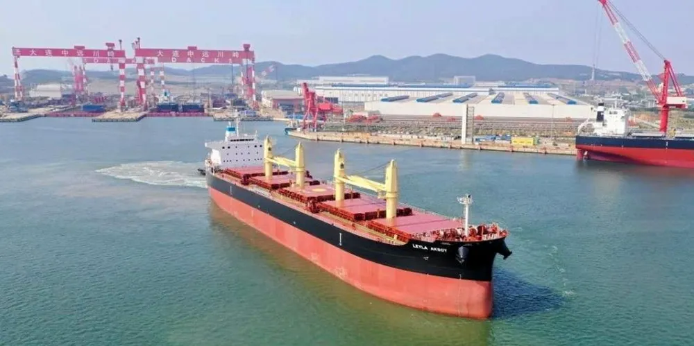 The 61,100-dwt Leyla Aksoy (built 2022) is the last ultramax delivered to Akmar Shipping by Chinese shipyard Dacks.