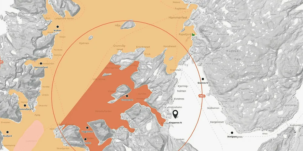 Lokaliteten Kleppenes ved Hammerfest.