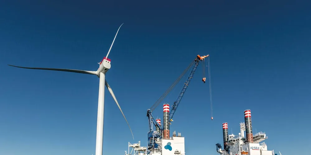 A prototype of Siemens' SWT-6.0-154 turbine being installed at the UK’s Gunfleet Sands 3