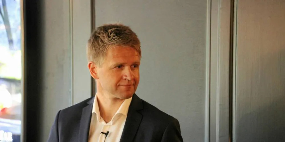 Olav-Andreas Ervik, konsernsjef i Salmar, melder om bedring i resultat og gode utsikter fremover.Foto: Anders Furuset