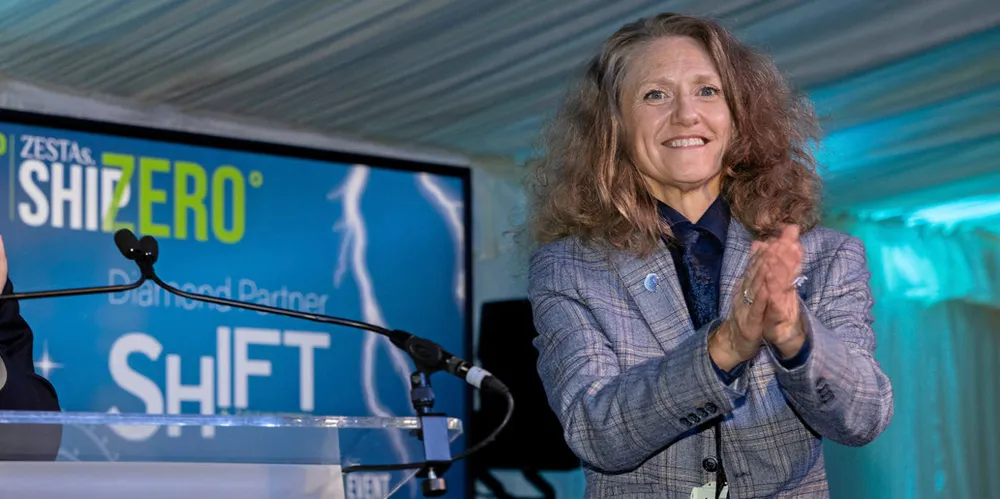 Madadh MacLaine, secretary general of Zesta, takes part in the Ship Zero Workshop held during COP26 in November 2021.