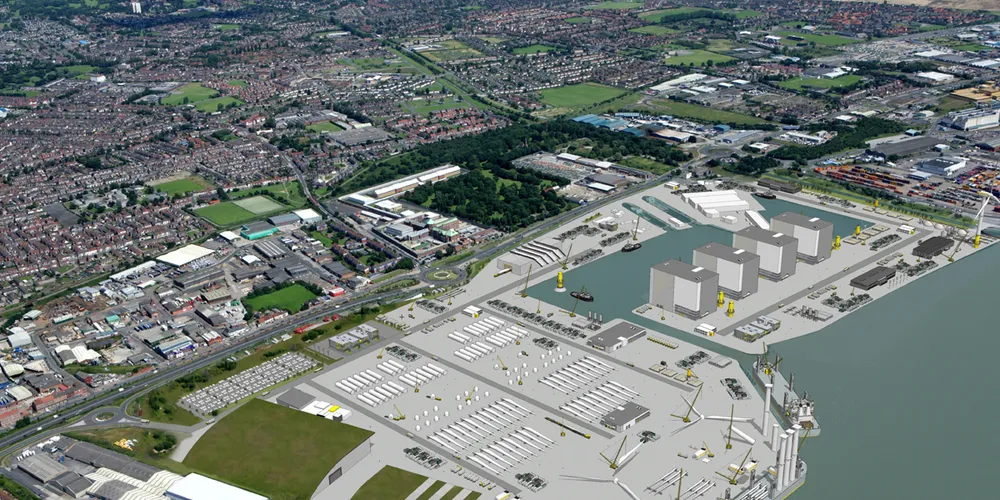 A rendering of the Green Port Hull project, home to Siemens' assembly plant