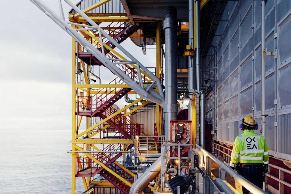 Working hard: an Okea offshore worker