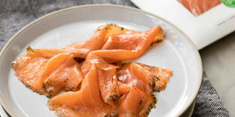 Huon Premium Gin and Kaffir Lime Cured Tasmanian Salmon.