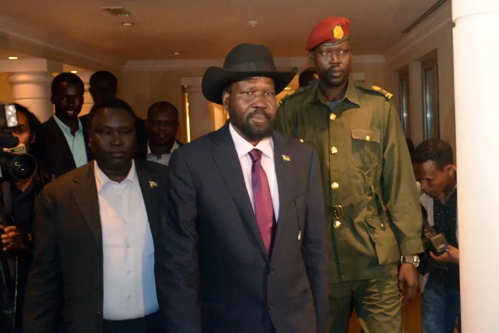 Coup attempt: Salva Kiir, above, says sacked vice president tried to seize power