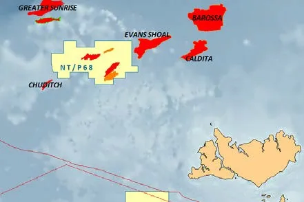 Joseph Bonaparte Gulf: a map shows the location of MEO's new permit NT/P79 block off northern Australia