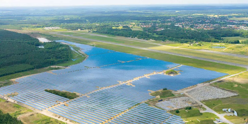 A solar farm in Finowfurt, northeast Germany