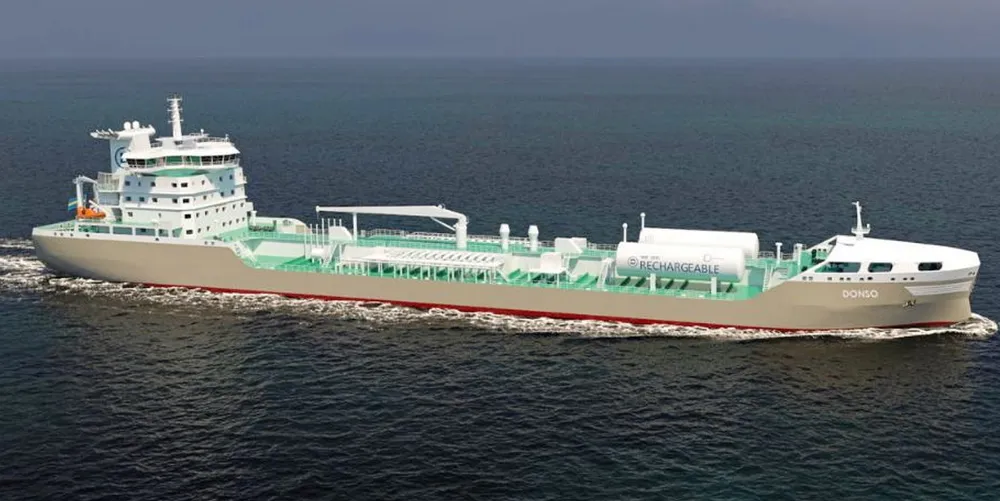 The new Donsotank ship design.