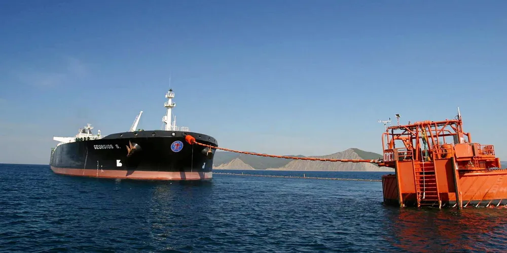 Tanker loading operations off Novorossiysk.