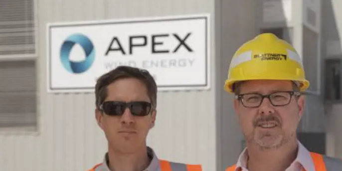 Construction workers at an Apex wind project.