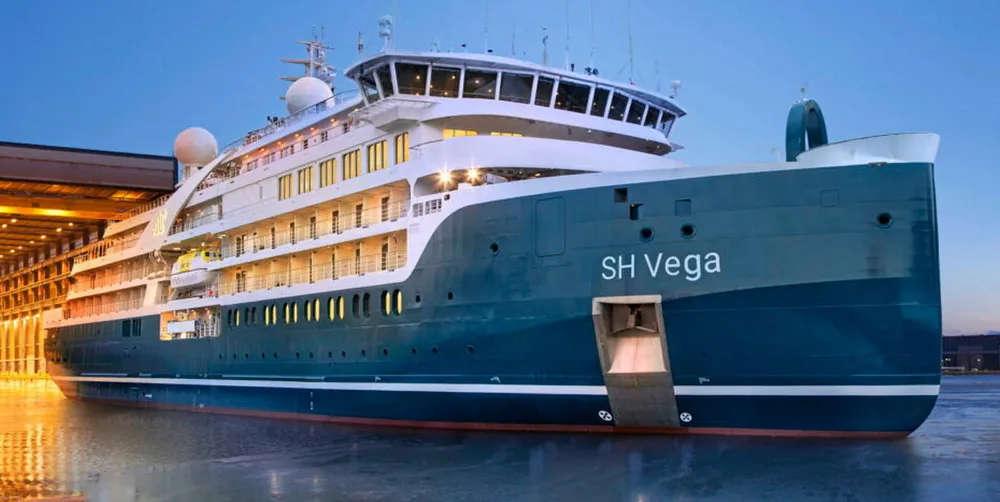 The SH Vega is seen here after being completed by Helsinki Shipyard in Finland.