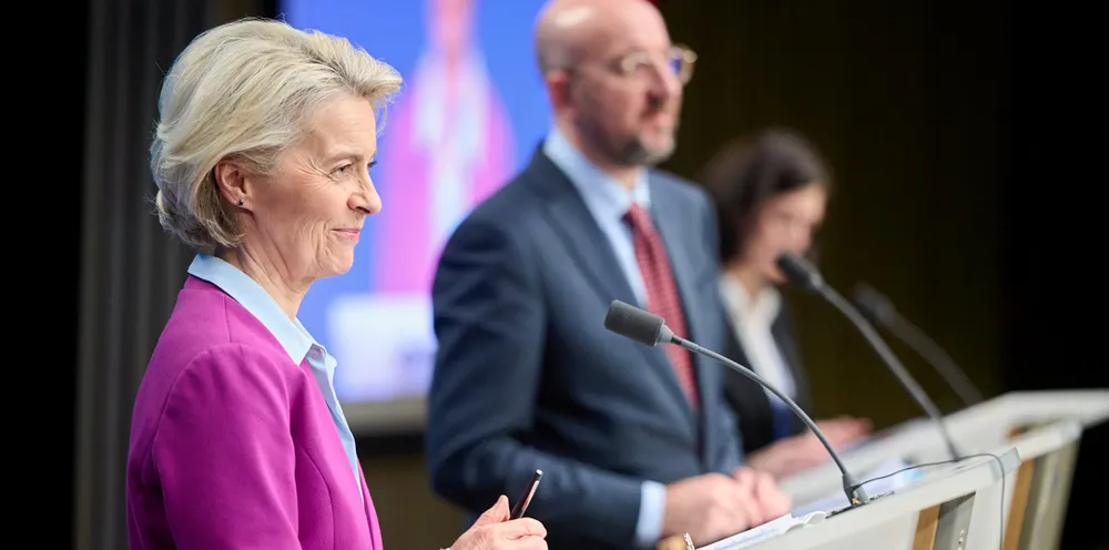 Ursula von der Leyen is president of the European Commission. The commission is one of three key European Union institutions.