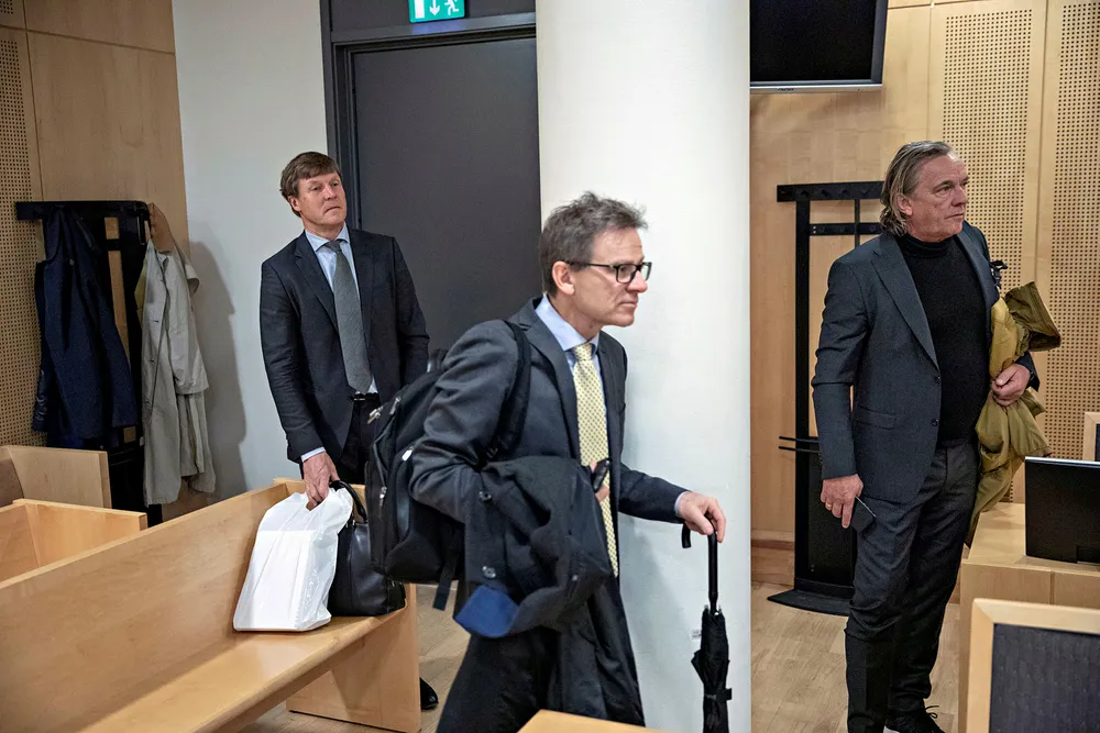 Trond Kostveit (fra venstre) har saksøkt Knut Søvold og Gerhard Ludvigsen for brudd på en angivelig avtale de tre hadde om eierskap av en lukrativ oljelisens i Kongo.