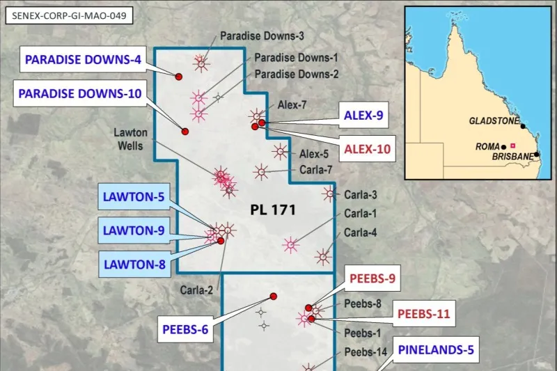 Surat basin: this map shows some of the coalbed methane appraisal well locations in PL 171 and ATP 574P, including Alex-10 which is due to spud next week