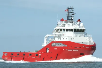 Extended deal: Total is holding onto the Skandi Saigon (pictured) and the Skandi Mogster off Argentina