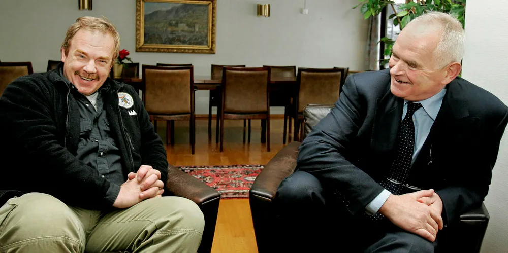 BLAR OPP: Trond Mohn (t.h.) er stadig den viktigste økonomiske bidragsyteren for Kurt Oddekalv i Norges Miljøvernforbund.