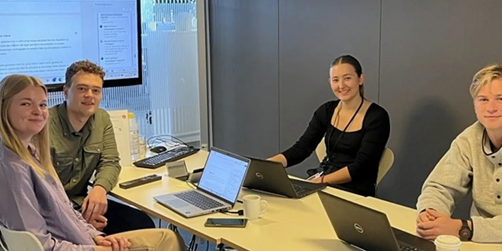 De fire studentene Hanna Steine, William Fosdahl, Embla Vesterdal og Vetle Malum utfordrer RME til å se nærmere på hvordan strømkundene kan få enklere tilgang til sanntidsinformasjon fra smarte målere.