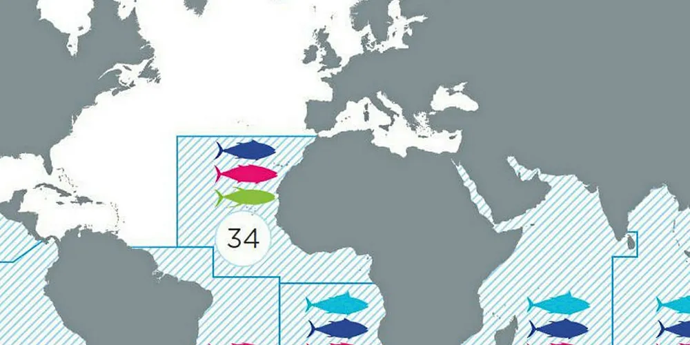 A map of Thai Union's tuna sourcing from its latest report.