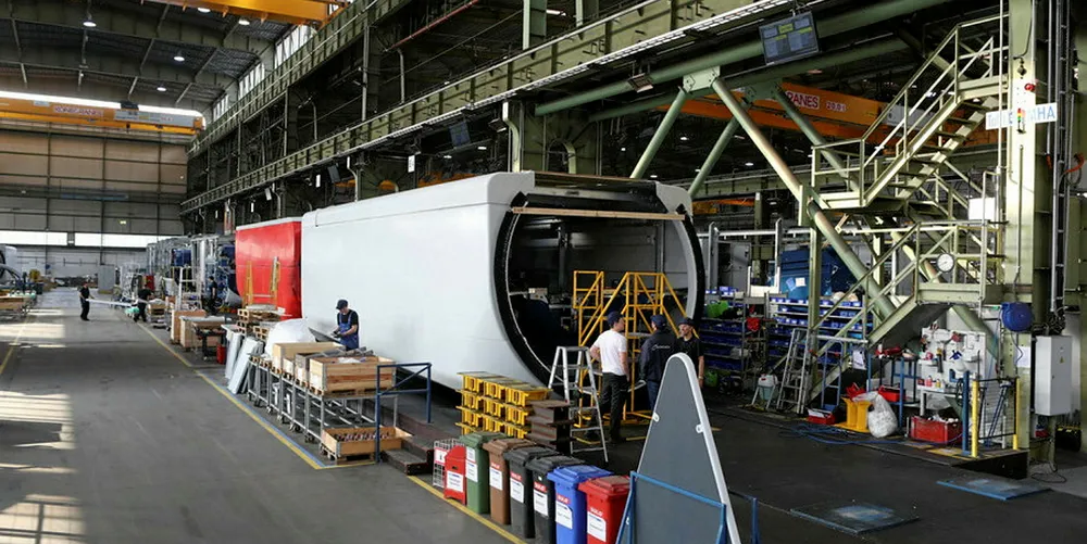 Nordex factory in Rostock, Germany. Production is still running for now