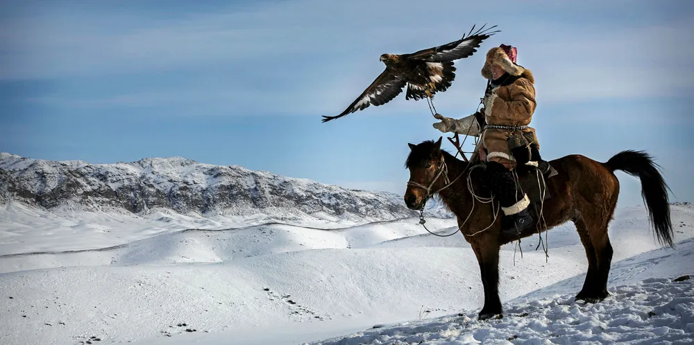 Kazakh eagle hunter
