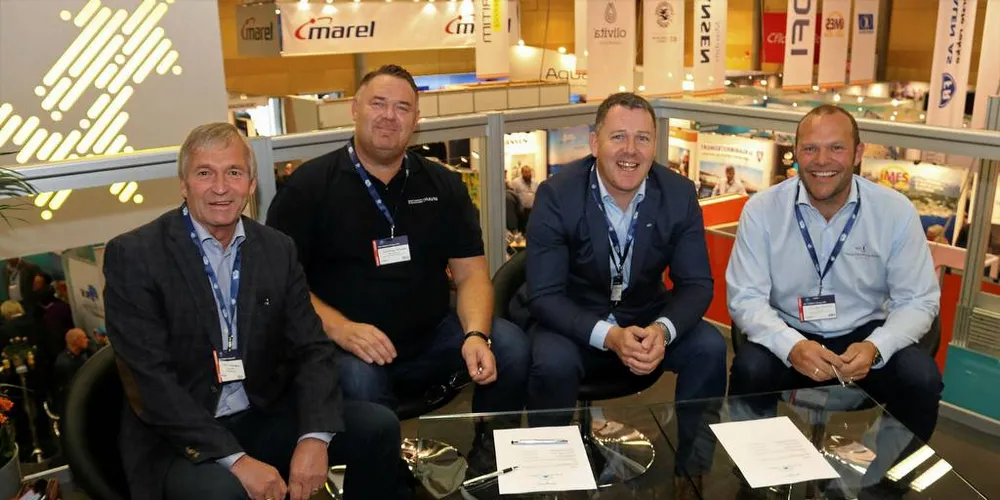 I ALLIANSE: Kurt J. Johansson (Helgeland Havn IKS), Arnt Helge Honstad (Kristiansund og Nordmøre Havn IKS), Knut Thomas Kusslid (Trondheim Havn IKS) og Paul Ingvar Dekkerhus (Nord-Trøndelag Havn Rørvik IKS).Foto: Pressefoto