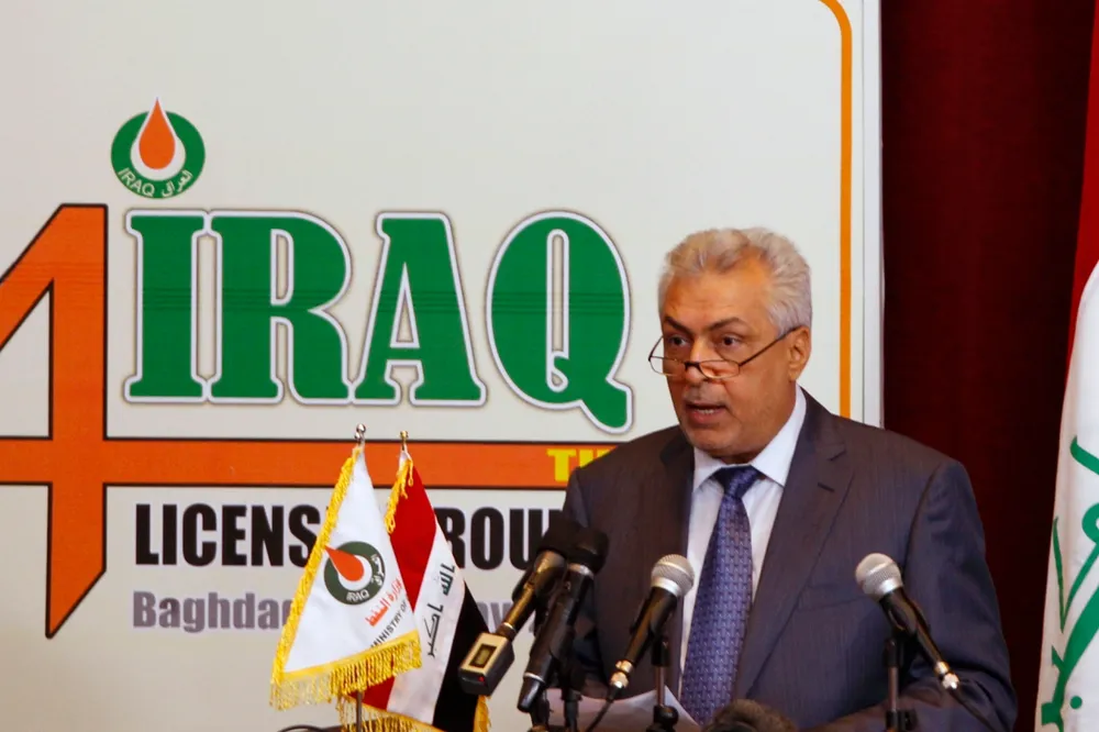 Seeking bids: Iraq's Oil Minister Abdul Kareem Luaibi launches the fourth licensing round