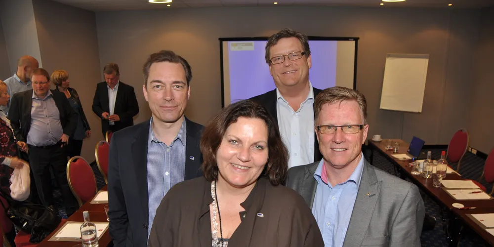 ANER man regjeringssamarbeid? F.v.: Frank Bakke Jensen (Høyre), Siri Meling (H), Harald Tom Nesvik (FrP) og Oscar J. Grimstad (FrP). (Foto: Bent-Are Jensen)