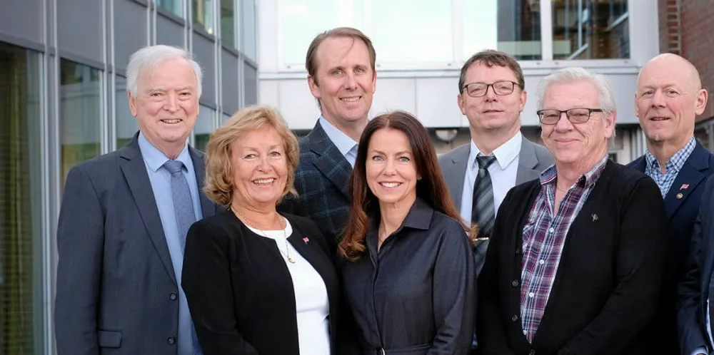 The Fjord1 board, including Per Saevik (on left) and Vision Ridge founder Reuben Munger (third from left).