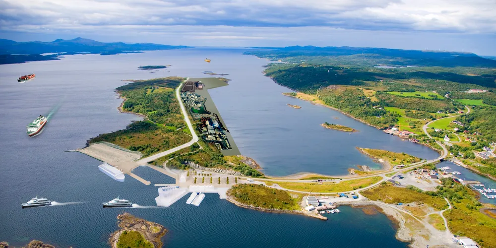 Idéskisse for industriområdet på Jøstenøya. (©Sivilarkitekt Børre Johansen)