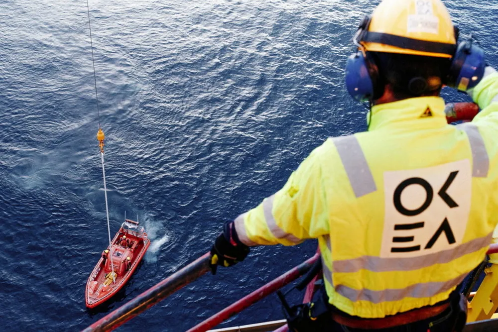 An OKEA offshore worker at the Draugen field