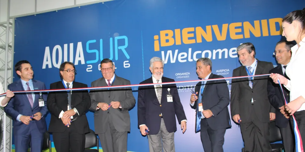 Authorities at the opening of AquaSur 2016.