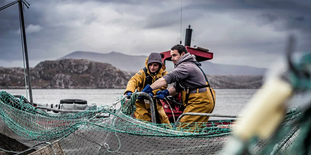 Loch Duart salmon farm in Scotland.