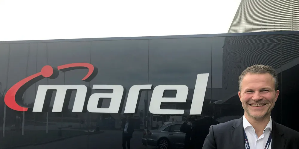 Marel Fish CEO Sigurdur Olason outside the company's Progress Point demo center in Copenhagen.
