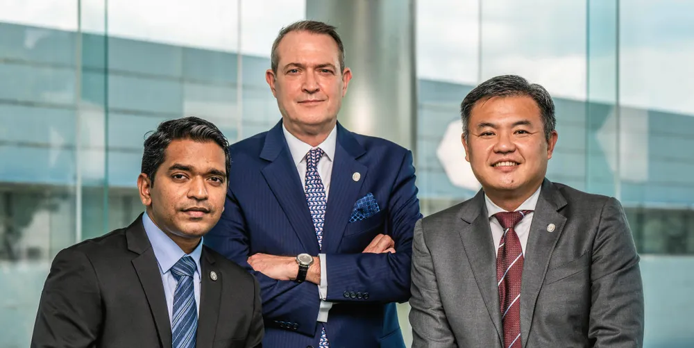 The team behind BV's new centre of excellence in Singapore (from left) Ashish Anilan, David Barrow and Koh Shu Yong.