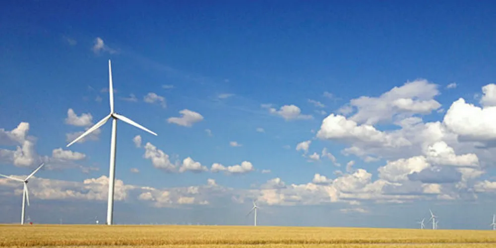 Wind turbines in Romania.