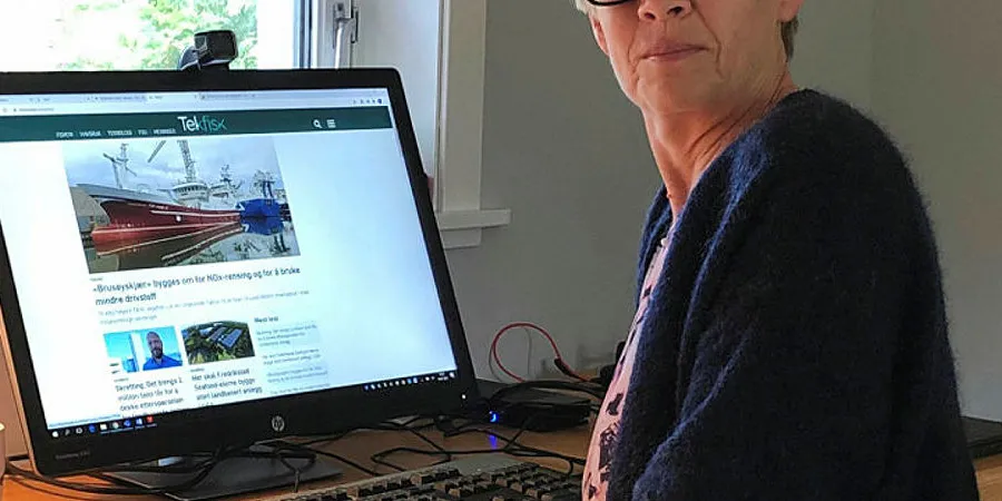 Fiskeridirektør Liv Holmefjord har opprettet hjemmekontor på et fraflyttet gutterom.