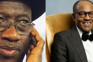 Change of the guard: Muhammadu Buhari (right) takes over from Goodluck Jonathan