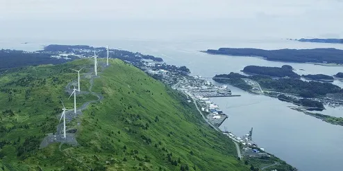 Wind farm on Kodiak Island.