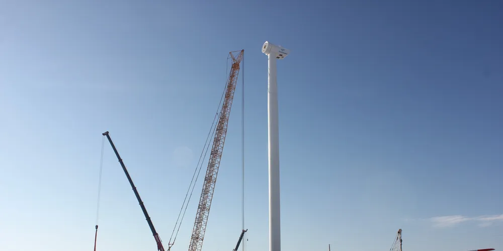 Goldwind's GW3S prototype during on-site assembly in China