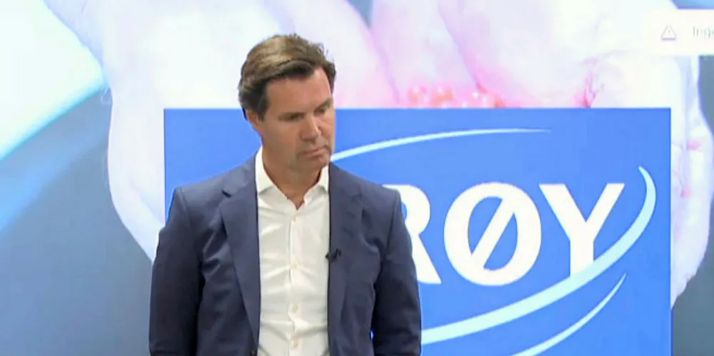 CEO Henning Beltestad and CFO Sjur Malm at Leroy's webcast results presentation.