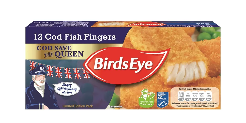 Iglo Birds Eye's Cod Save Queen Fish Fingers.