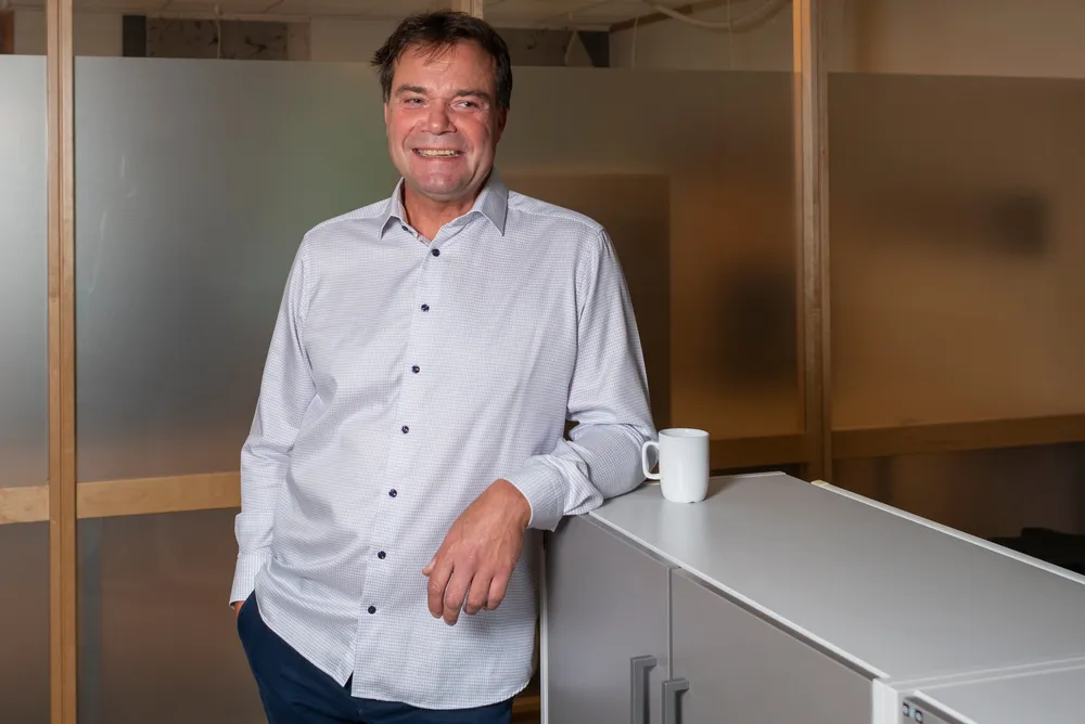 Nordic Semicondutor-sjef Vegard Wollan rapporterer kvartalstall onsdag morgen. Her fotografert ved en tidligere anledning.