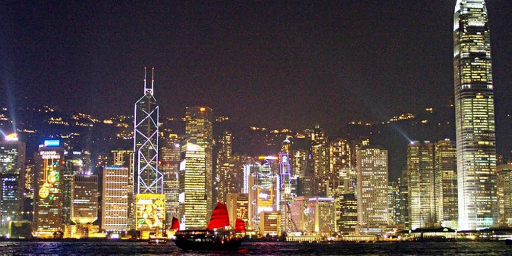 Hong Kong skyline.