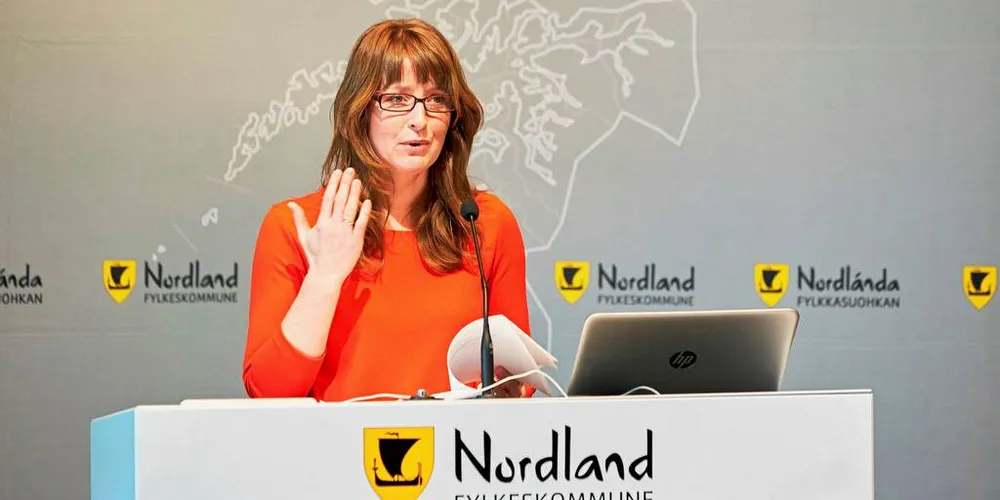 UT MED TALLENE: Fylkesråd for næring i Nordland, Ingelin Noresjø (KrF).Foto: Thor-Wiggo Skille