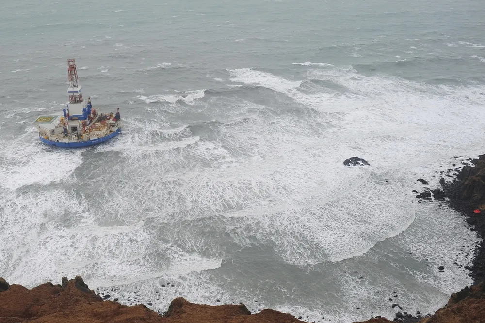 Kulluk: the Shell-owned drilling rig refloated in Kiliuda Bay on Monday after running aground on Sitkalidak Island off Alaska last week