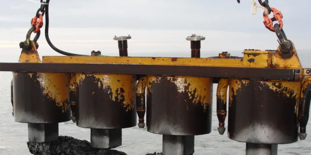 Some of the bombs found during construction of the Riffgat wind farm in Germany