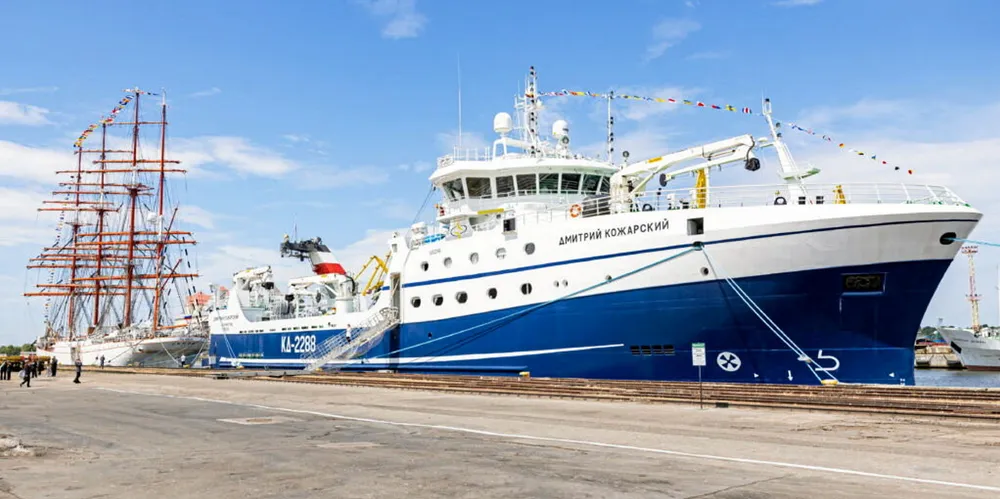The Dmitry Kozharskiy is an 80-meter trawler based and will carry 46 crewmembers.